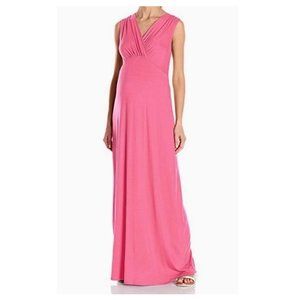 Maternity Long Maxi Dress Pink Size M 8 10